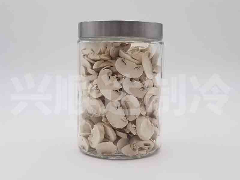 Freeze dried white mushroom slices