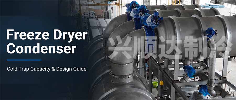 Industrial freeze dryer condenser system with external cold trap design for food freeze drying production