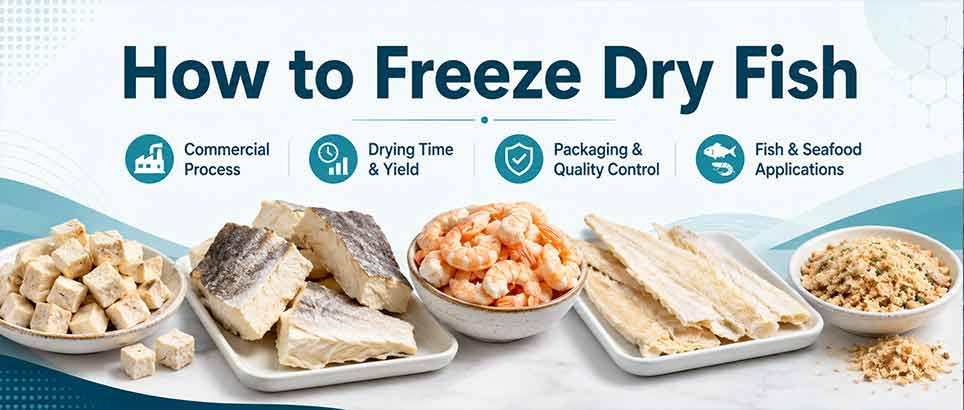 Freeze-dried fish and seafood samples for a commercial freeze-drying production guide