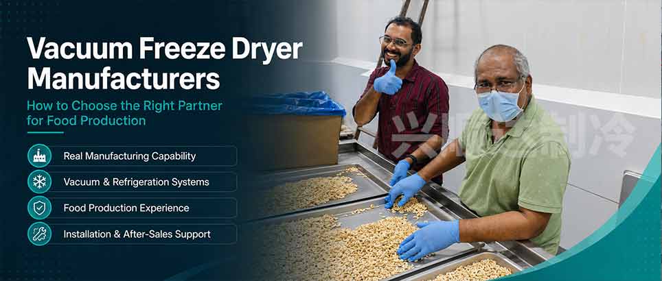 Vacuum freeze dryer manufacturers for food production