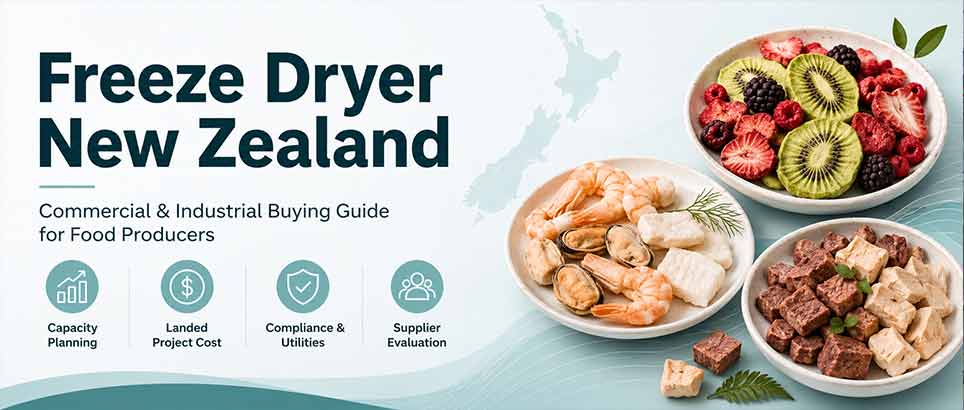 Freeze Dryer New Zealand commercial and industrial buying guide with freeze-dried fruit, seafood and meat