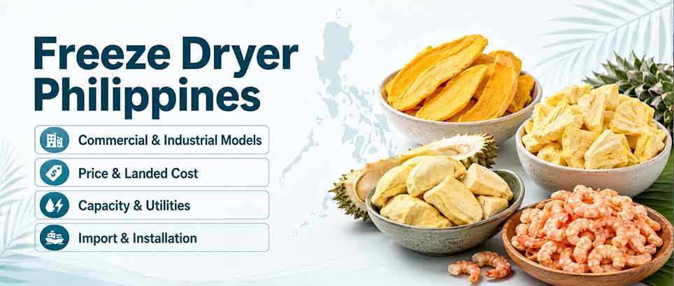 Freeze dryer Philippines buying guide with freeze-dried mango, pineapple, durian and shrimp