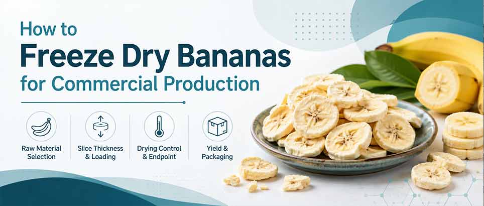 How to freeze dry bananas for commercial production with freeze-dried banana slices